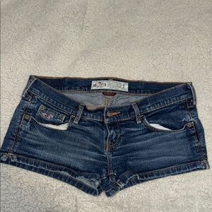 Hollister Low Rise Vintage Dark Blue Denim Shorts